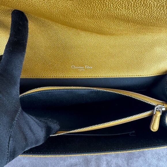 CHRISTIAN DIOR Metallic Grained Calfskin Diorama Satchel Gold - Picture 10 of 14